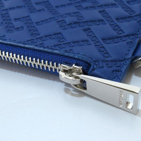 ✨STUNNING! Versace Cobalt Blue Leather Pouch Clutch w/ Dust Bag - Picture 7 of 8